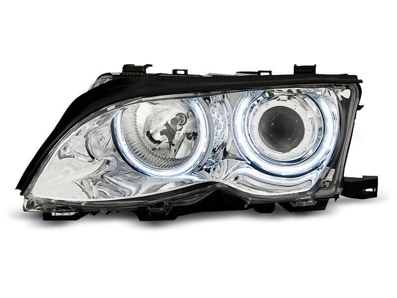 Tuning-Tec CCFL Angel Eyes Scheinwerfer für BMW 3er E46 01-05 chrom Set