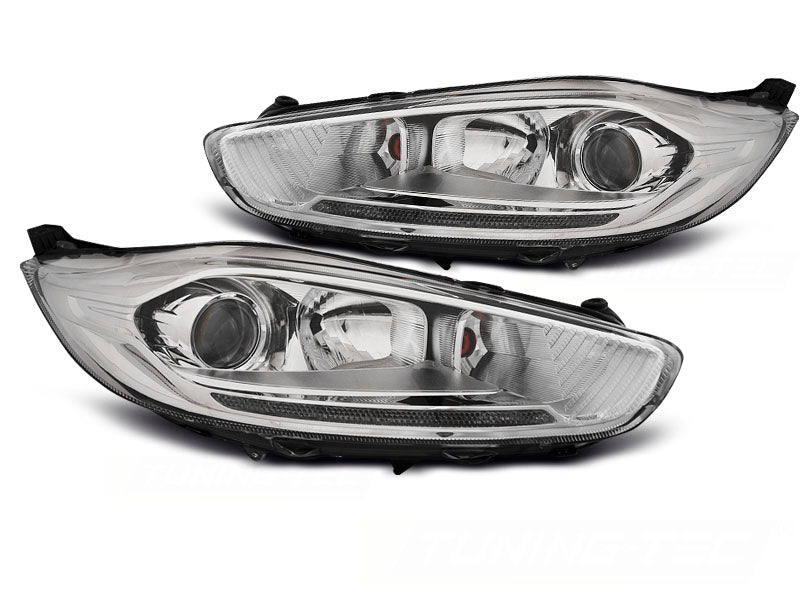 Tuning-Tec LED Tagfahrlicht Scheinwerfer für Ford Fiesta MK7 Facelift 13-16 chrom