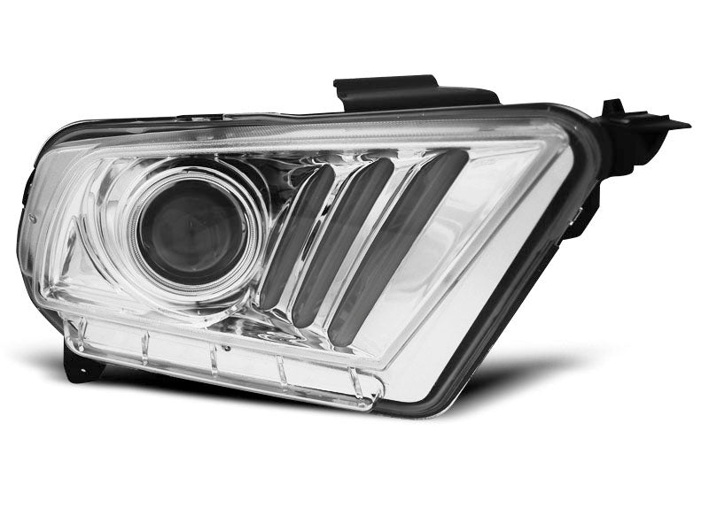 Tuning-Tec LED Tagfahrlicht Scheinwerfer für Ford Mustang V 10-13 chrom mit dynamischem LED Blinker