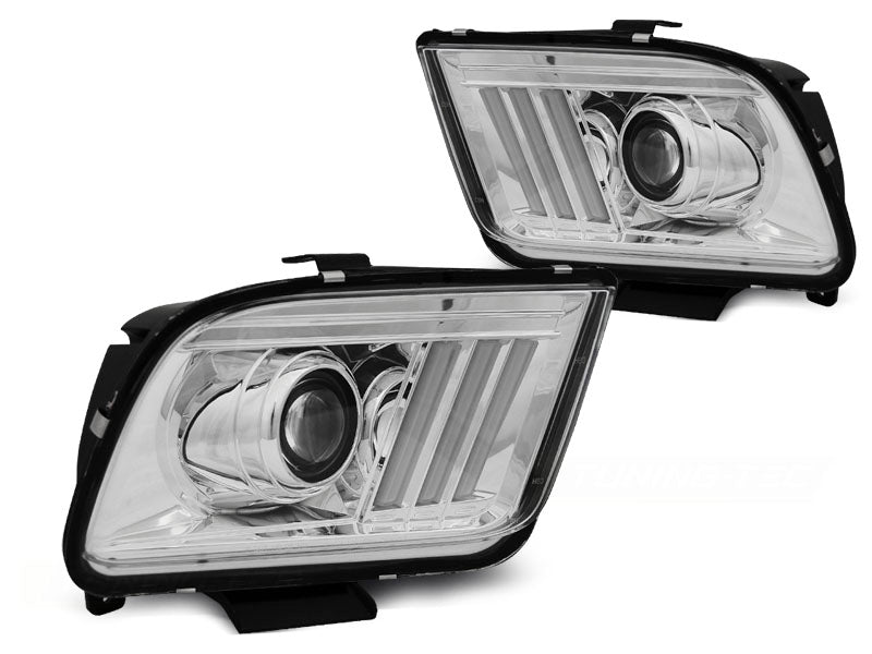 Tuning-Tec LED Tagfahrlicht Scheinwerfer für Ford Mustang IV 04-09 chrom