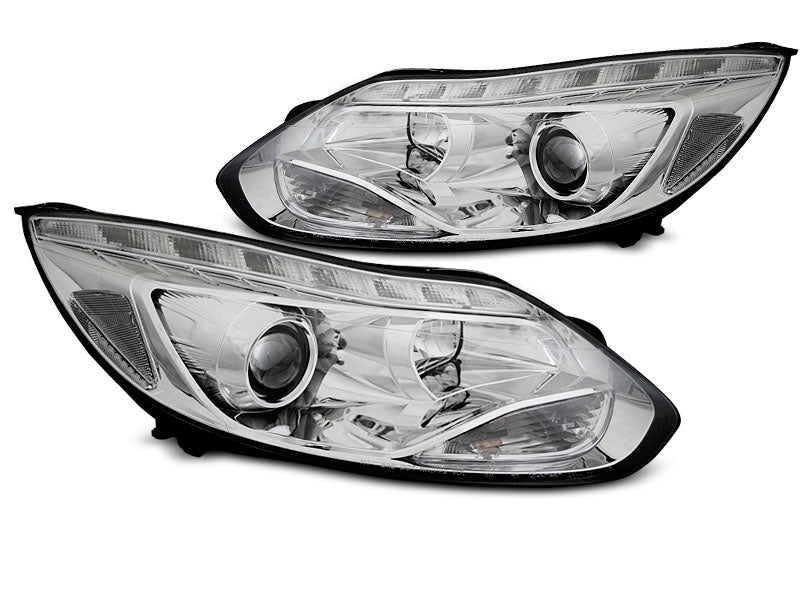 Tuning-Tec LED Tagfahrlicht Scheinwerfer für Ford Focus MK3 3/5 Türer 11-14 chrom