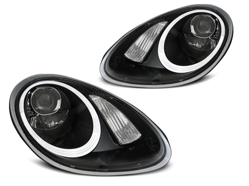 Tuning-Tec Xenon LED Tagfahrlicht Scheinwerfer für Porsche Boxster 987 / Cayman 987c 05-08 schwarz