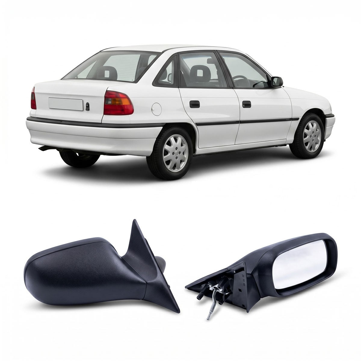 Manueller Außenspiegel rechts mit Hebel passend für Opel/Vauxhall Astra F 1994-1998