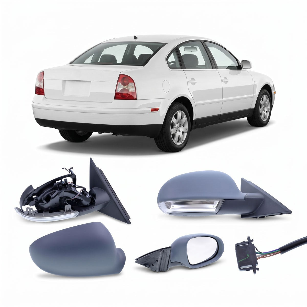 Außenspiegel RH elektrisch beheizt mit Lampe passend für VW Passat B5 2003-2005