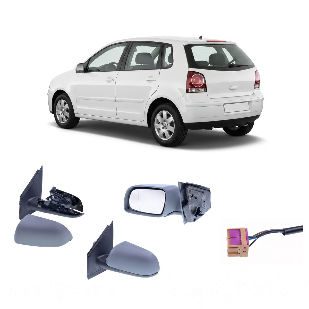 Außenspiegel links elektrisch beheizt passend für VW Polo 2002-2005
