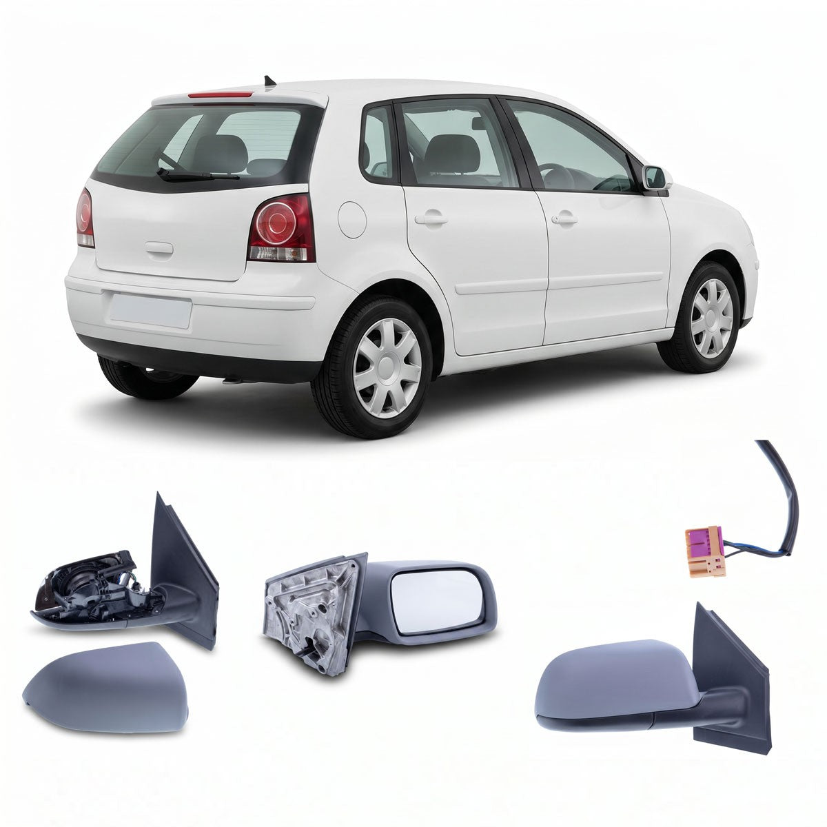 Elektrisch beheizter rechter Außenspiegel passend für VW Polo 9N 2001-2005