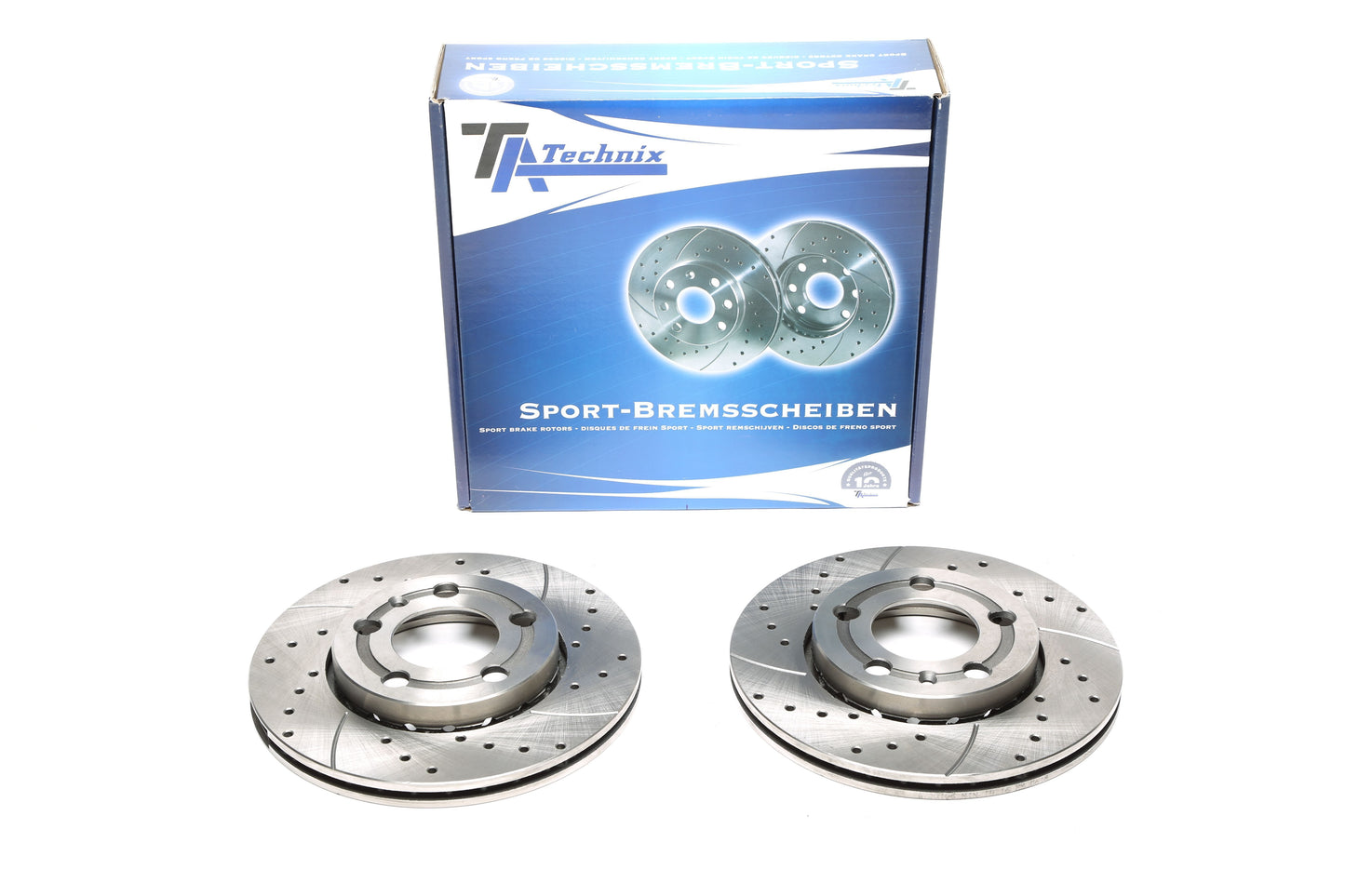 TA Technix Sport Bremsscheiben Satz Vorderachse passend für Skoda Fabia / Fabia Praktik / VW Fox / Polo 9N / Polo 9A Stufe...