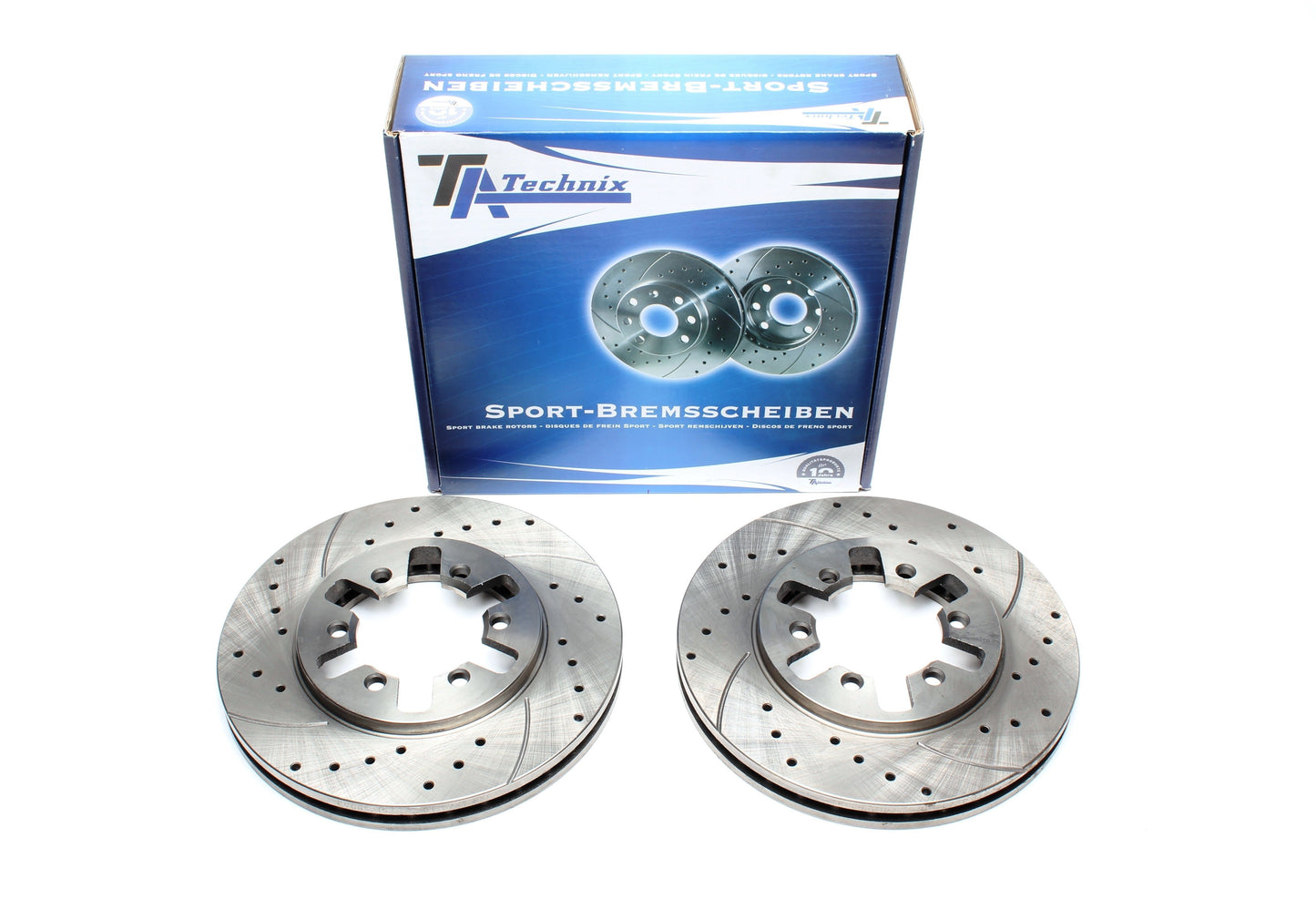TA Technix Sport Bremsscheiben Satz Vorderachse passend für Nissan Pick up III / Pickup/NP300 Pickup III / Urvan Kasten / ...