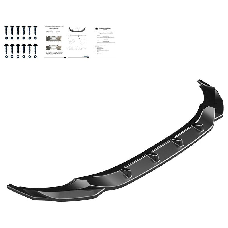 Oneway Frontspoiler passend für Volkswagen Tiguan II R/R-Line Facelift 2020-2024 inkl. Allspace - Schwarz glänzend