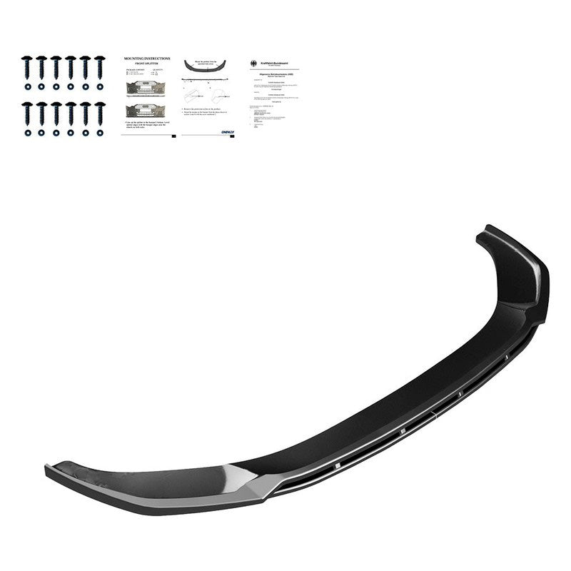 Oneway Frontspoiler passend für Audi A6 S-Line/S6 C8 (Limousine/Avant) 2018- - Version 3 - Schwarz glänzend