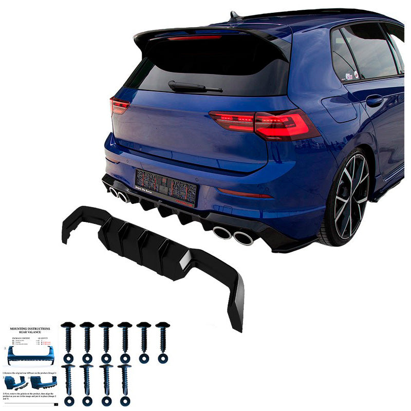 Oneway Heckdiffusor passend für Volkswagen Golf VIII HB R 2020- - Schwarz glänzend