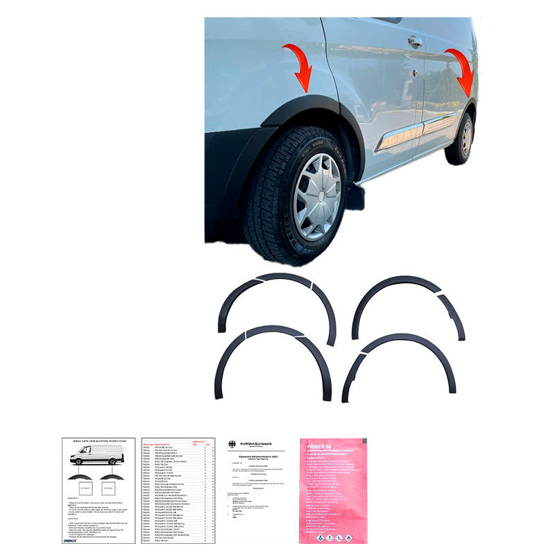 Oneway Satz Radlaufleisten passend für Ford Transit Custom MK1 2012-2018 - Mattschwarz
