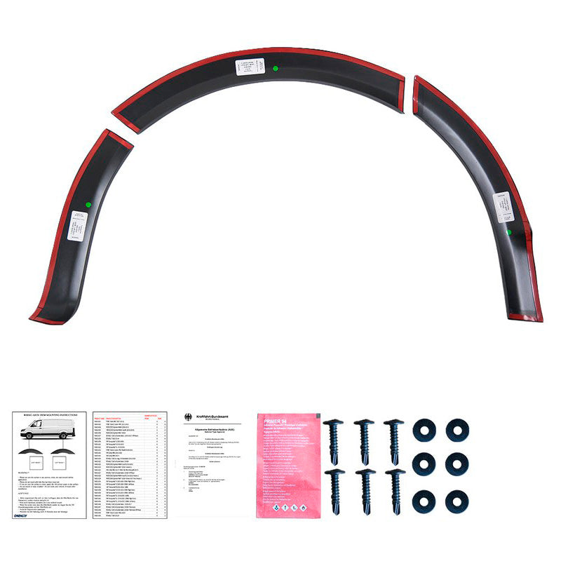 Oneway Satz Radlaufleisten passend für Volkswagen Transporter T5-T5.1 2003-2015 (Kurzer Radstand/Schiebetür links) - Matts...