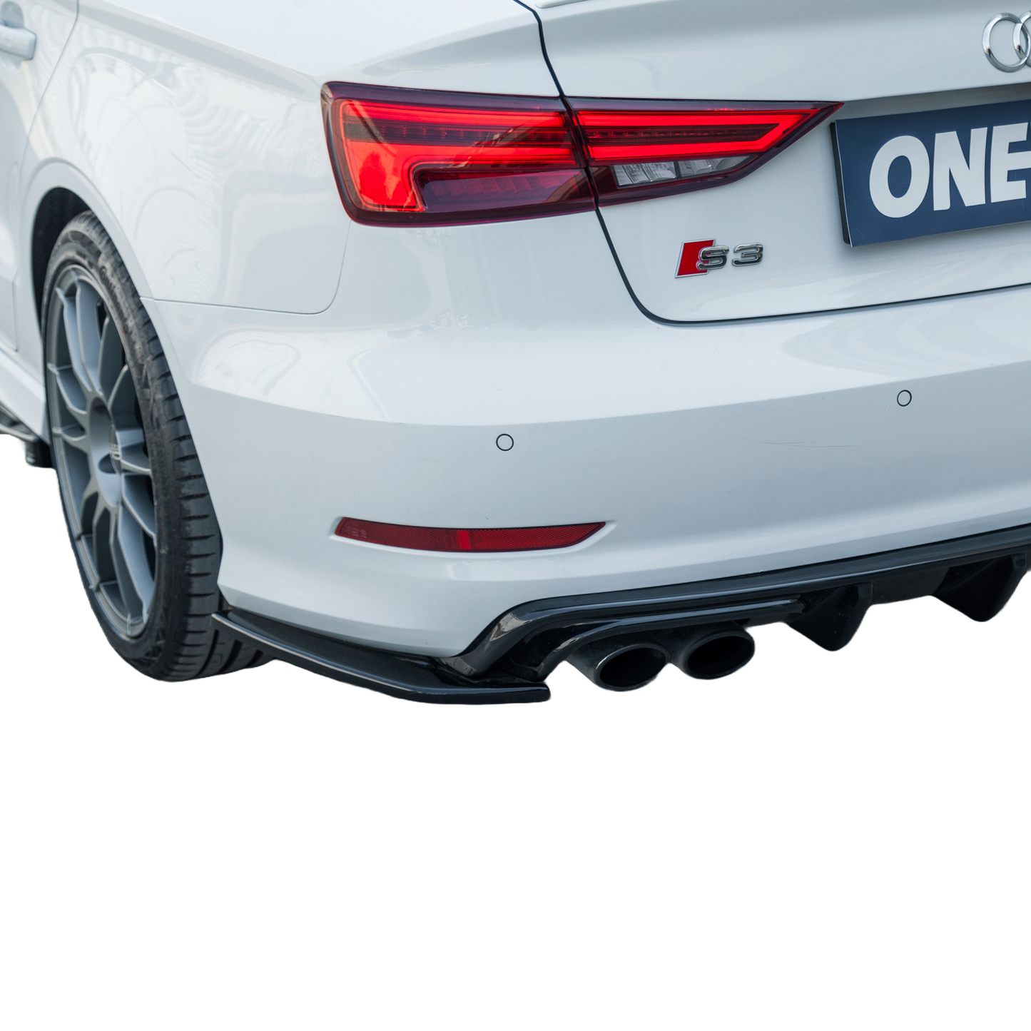 Heckseitensplitter Diffusoren passend für Audi S3 8V Limousine 2013-2016 Hochglanz Schwarz