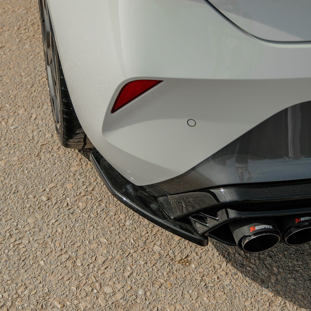 Heckseitensplitter Diffusoren passend für CUPRA Leon 2020+ v3 Hochglanz Schwarz