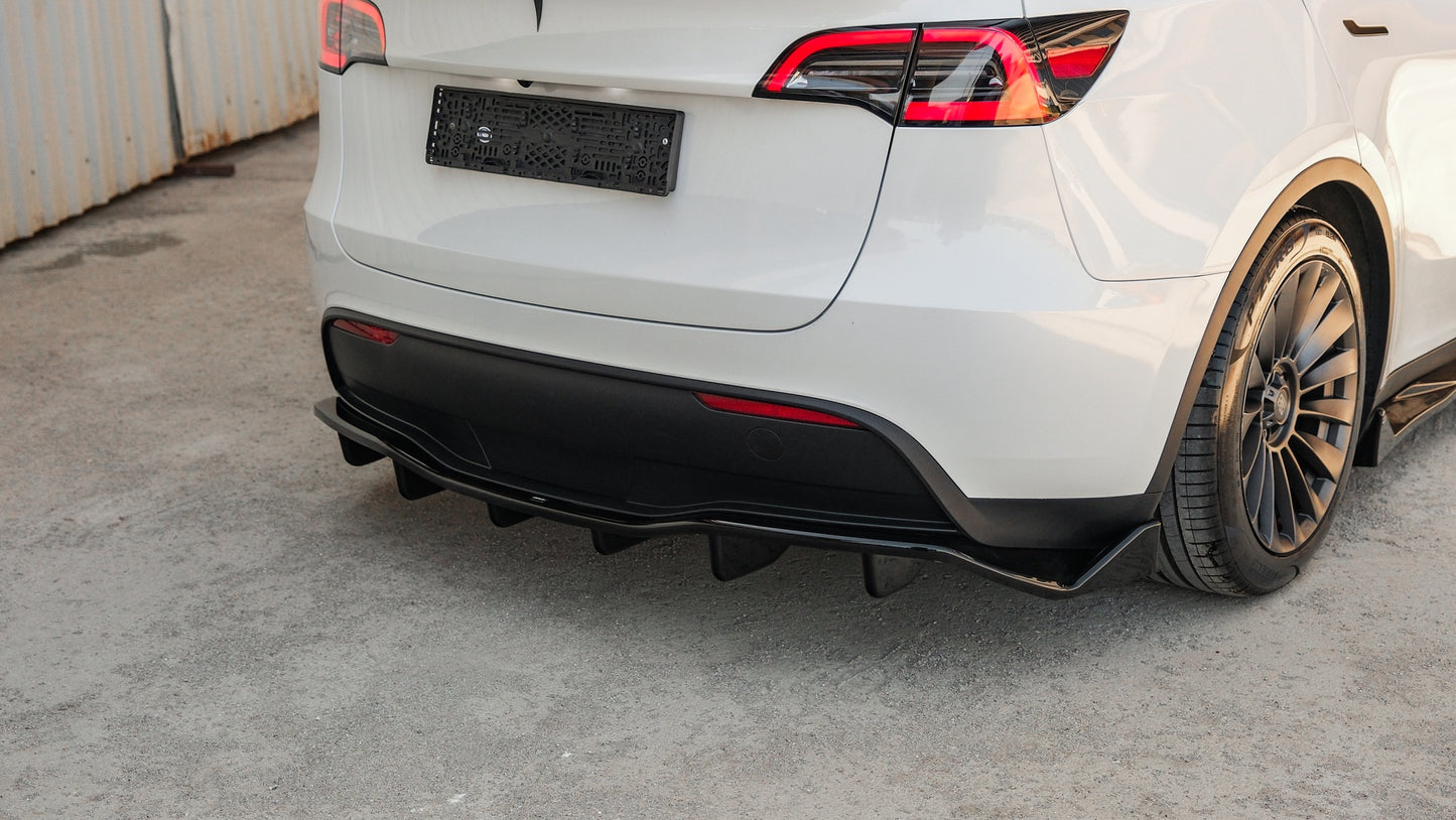 Heckmitte-Splitter passend für TESLA Model Y 2020-2025 Hochglanz Schwarz
