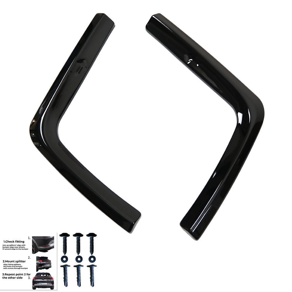Hecksplitter passend für VW Transporter T7 LWB 2024+ / FORD Transit Custom Mk2 LWB 2023+ Hochglanz Schwarz