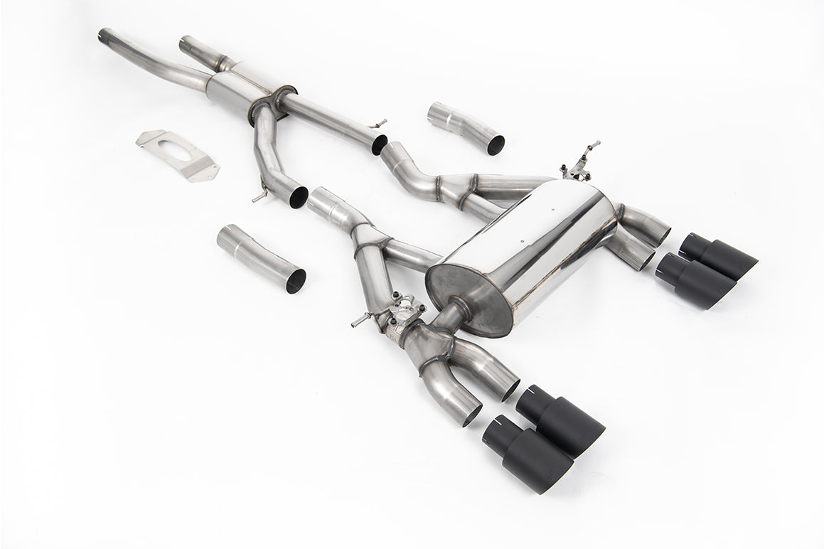 Milltek Sport Auspuffanlage passend für BMW M3 F80 Competition CS & M4 F82 F83 Competition Coupé OPF Modelle - schwarze En...