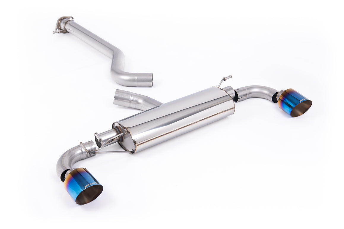 Milltek Sport Abgasanlage passend für Toyota Yaris Gen 2 GR 1.6T OPF-Modelle non-resonated - titan-geflämmte Endrohre