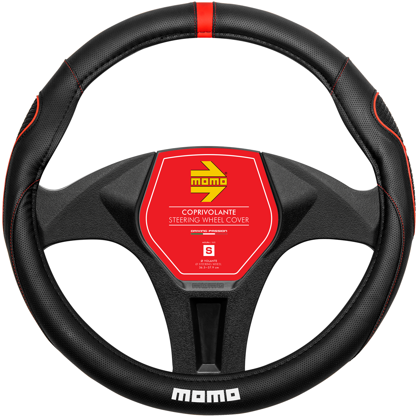 MOMO Lenkradhülle SWC 014 Super Grip schwarz / rot Gr. S