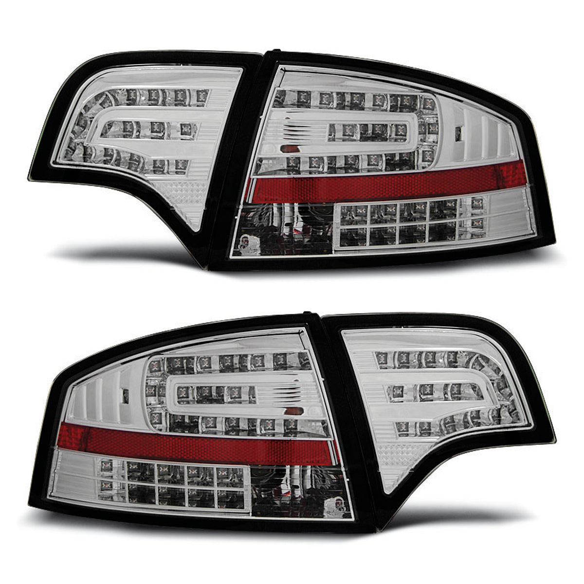 LED Rücklichter Chrom passend für Audi A4 B7 11.04-03.08 Limousine