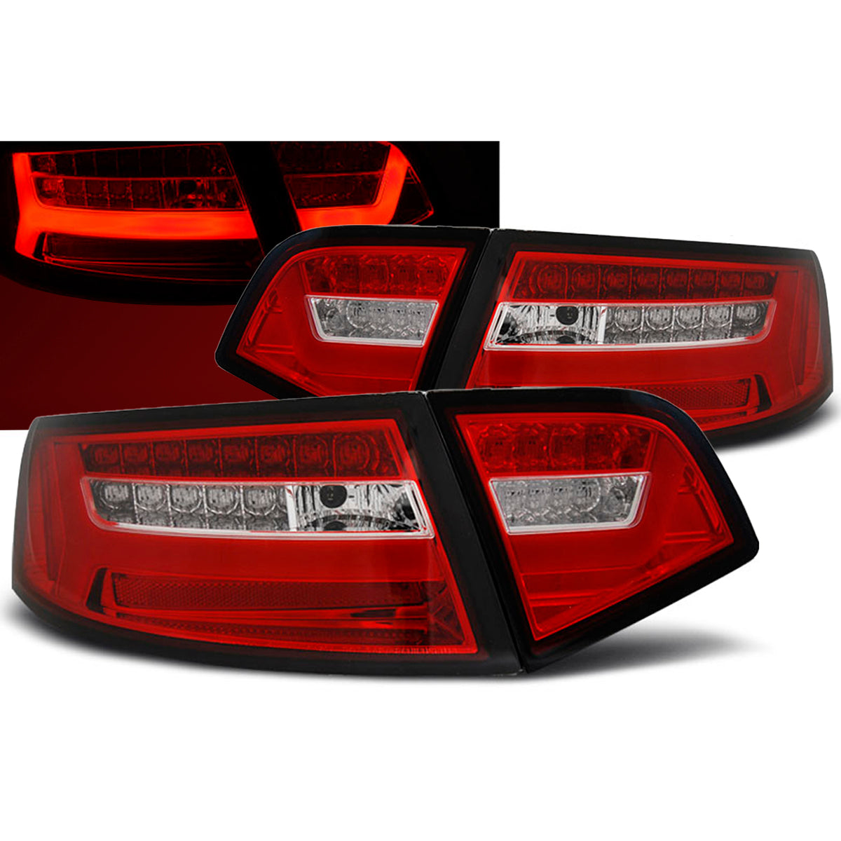 LED BAR Rücklichter Rot Weiß SEQ passend für Audi A6 08-11 Limousine