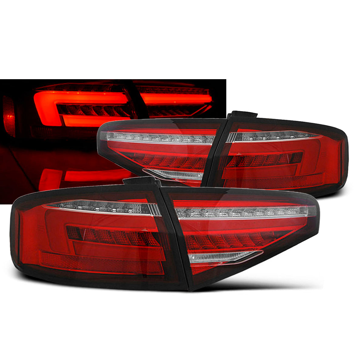 LED BAR Rücklichter Rot Weiß SEQ passend für Audi A4 B8 12-15 Limousine OEM Glühbirne