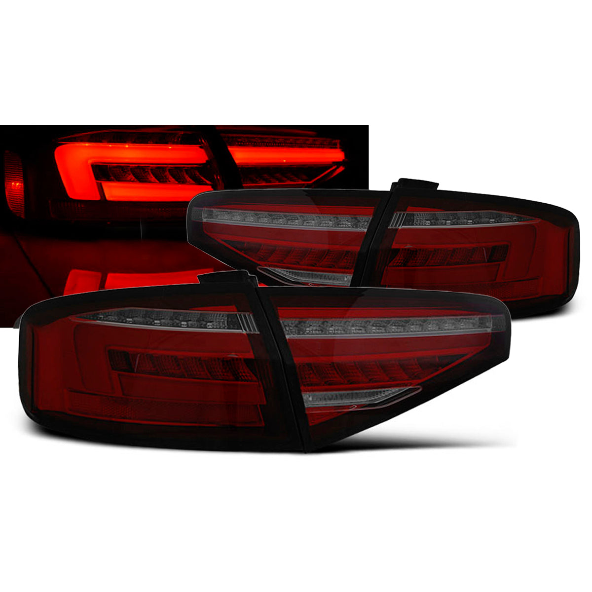 LED BAR Rücklichter Rot Rauch SEQ passend für Audi A4 B8 12-15 Limousine OEM Glühbirne