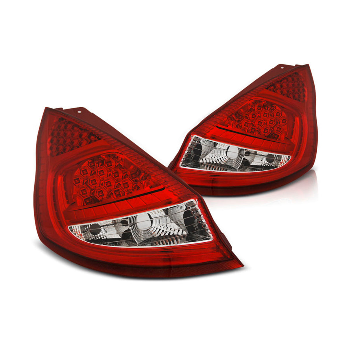 Rücklichter passend für Ford Fiesta MK7 08-12 HB Rot Weiß LED