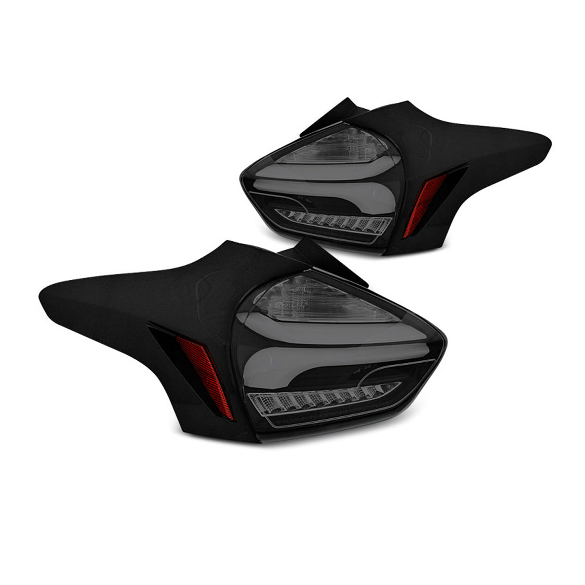 Rücklichter passend für Ford Focus 3 15-18 Hatchback Schwarz Smoke sequenziell LED