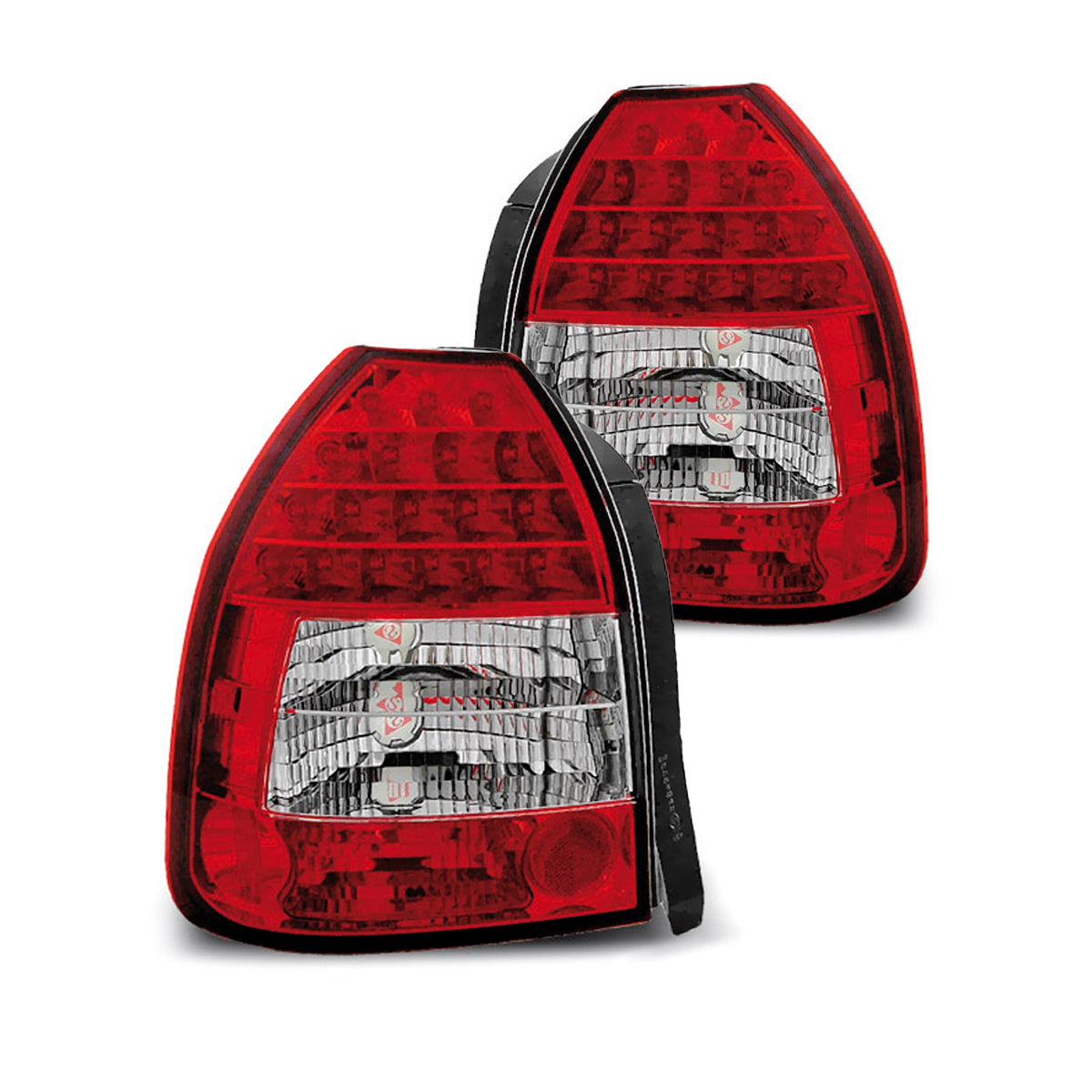Rücklichter passend für Honda Civic 09.95-02.01 3D Rot Weiß LED