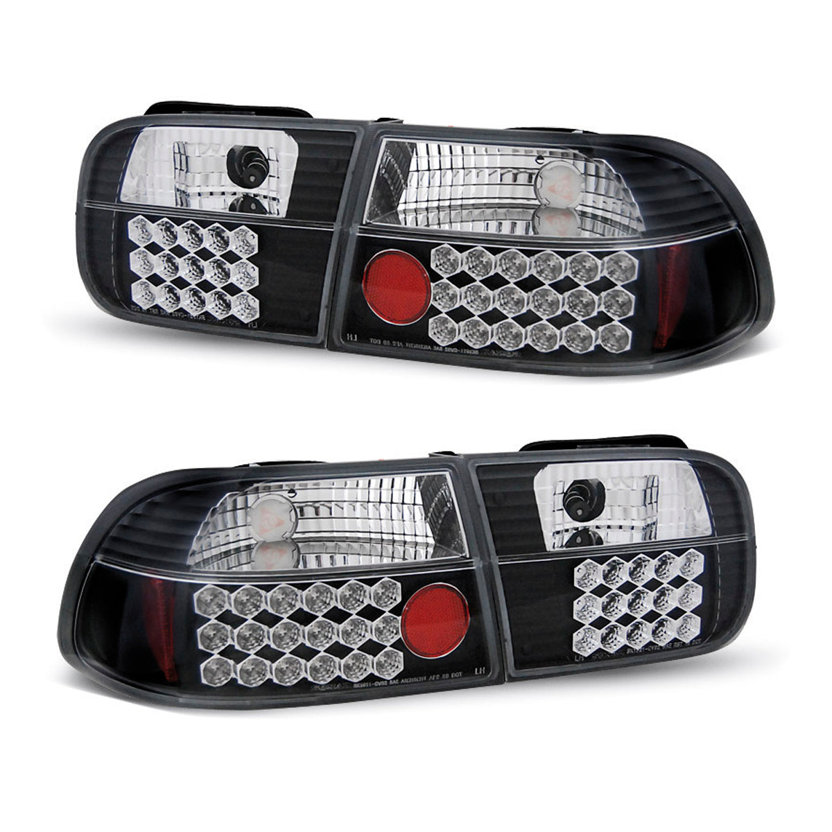 Rücklichter passend für Honda Civic 09.91-08.95 3D Schwarz LED