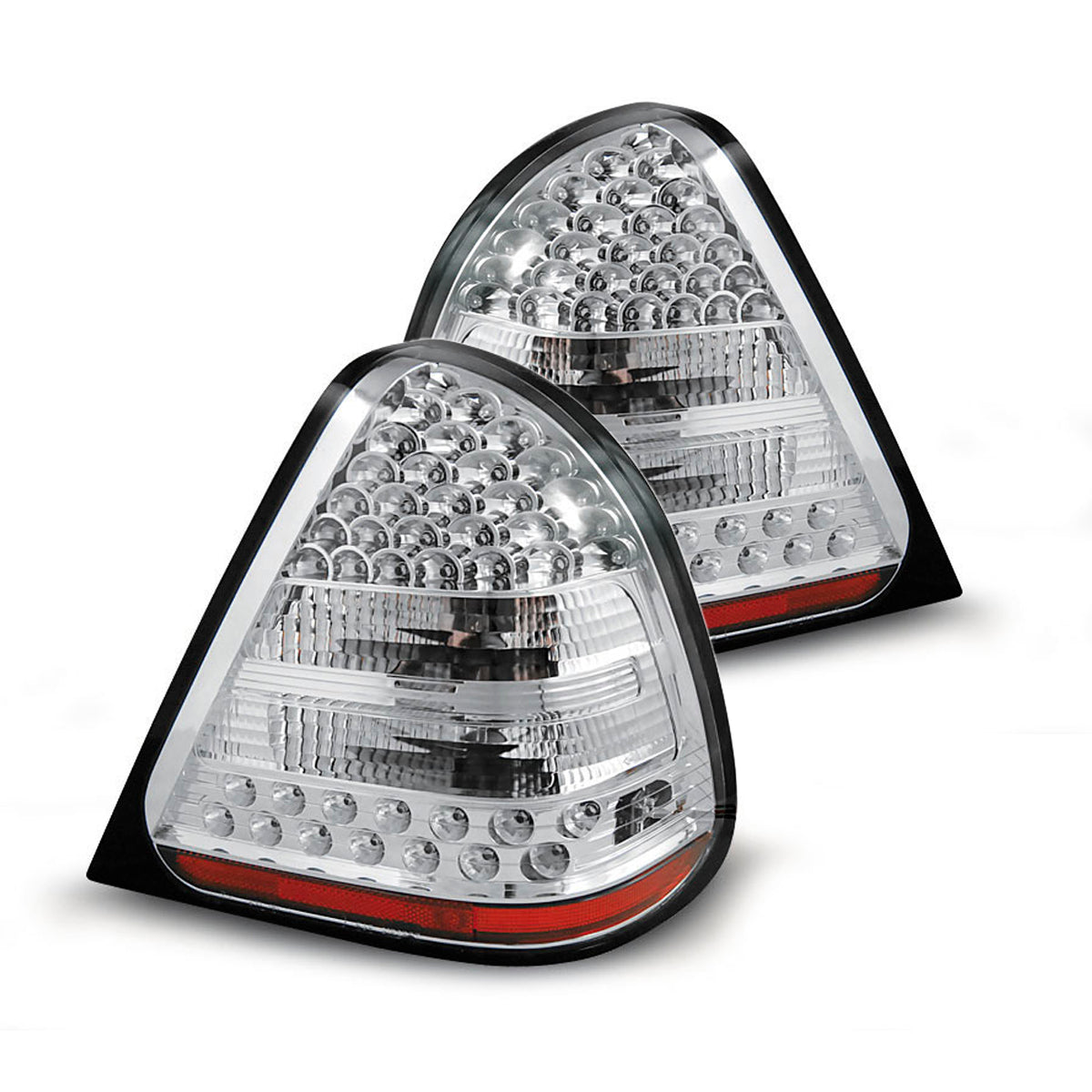 LED Rücklichter Chrom passend für MERCEDES W202 C-KLASSE 06.93-06.00