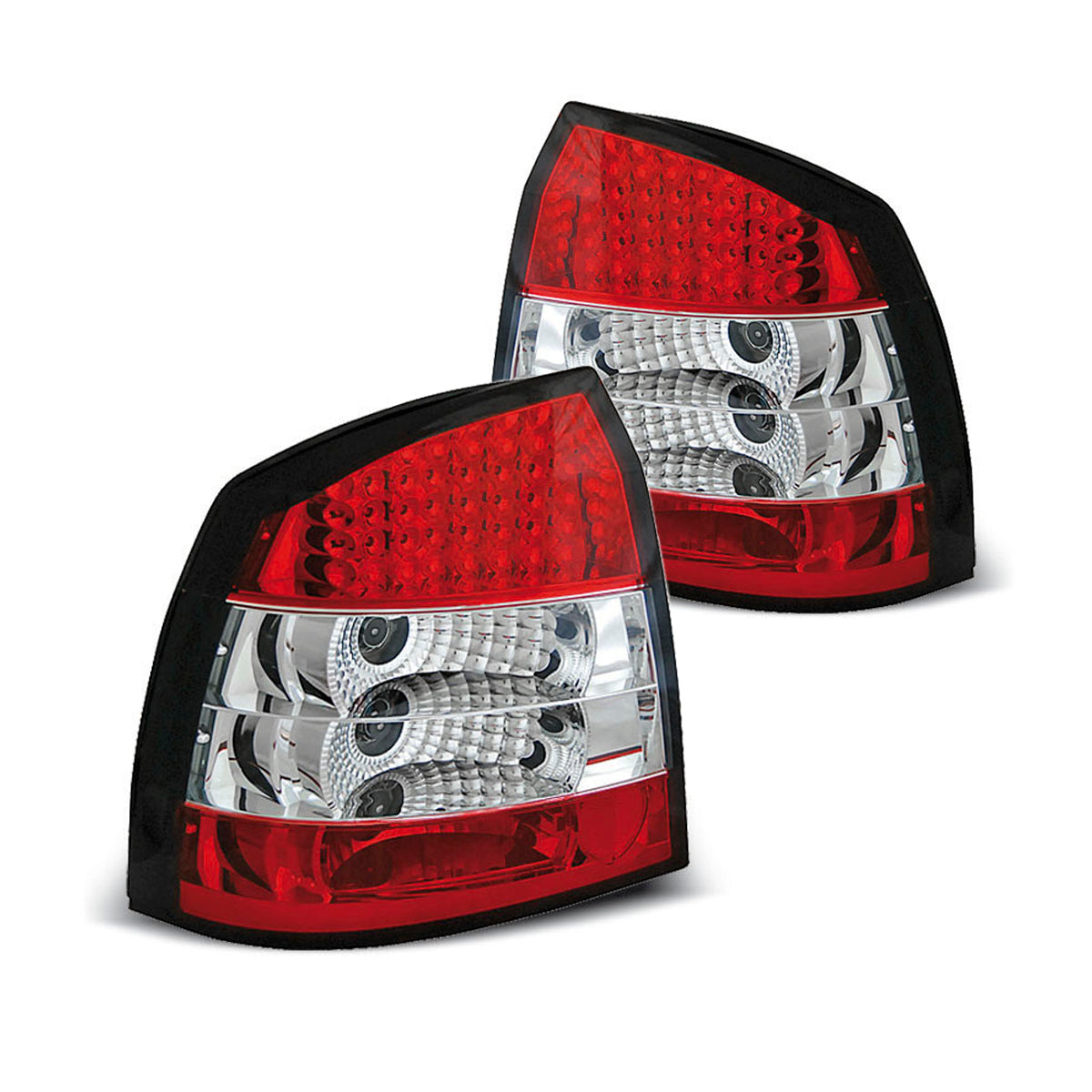 Rücklichter passend für Opel Astra G 09.97-02.04 3D/5D Rot Weiß LED