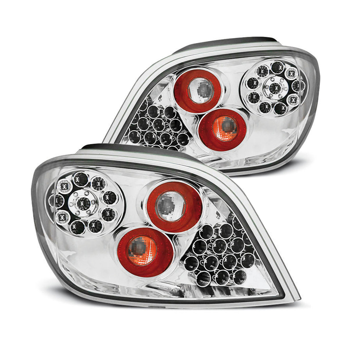 Rücklichter passend für Peugeot 307 04.01-07 Chrom LED