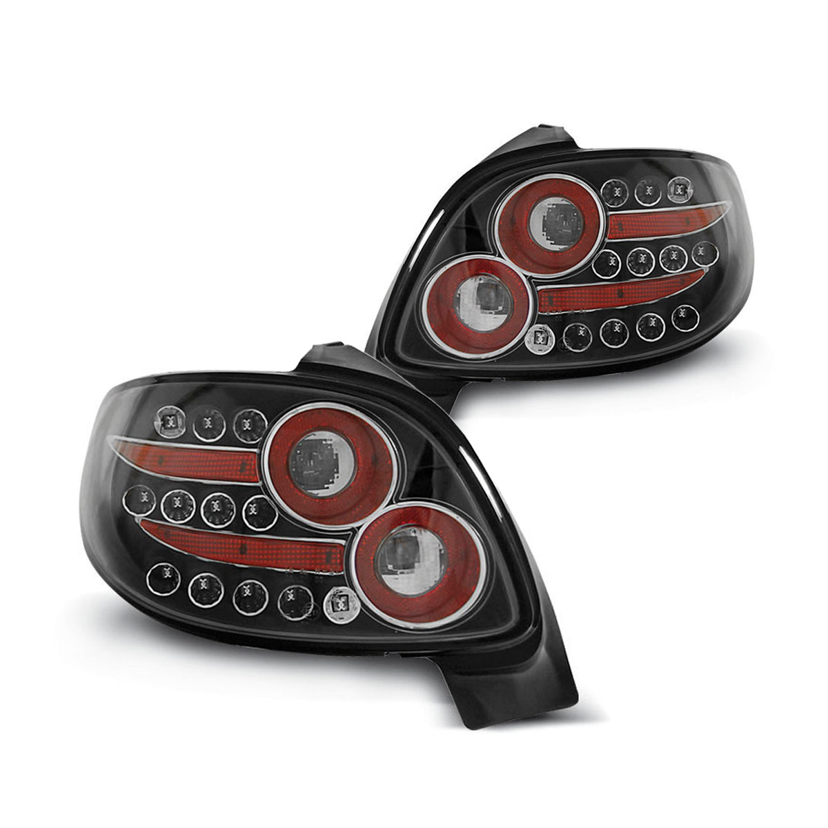 Rücklichter passend für Peugeot 206 10.98- Schwarz LED