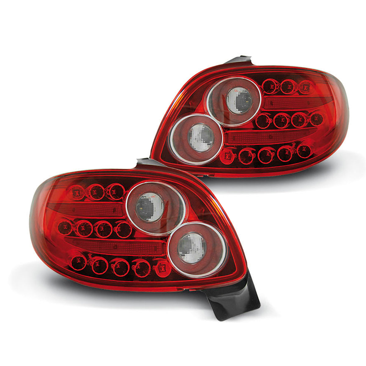 Rücklichter passend für Peugeot 206 10.98- Rot Weiß LED