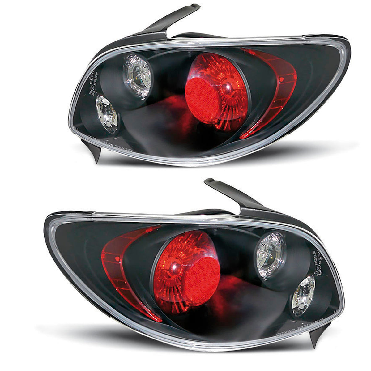 Rücklichter passend für Peugeot 206 10.98- Schwarz