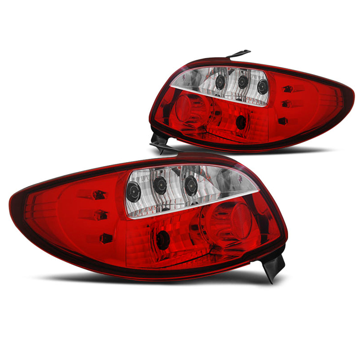 Rücklichter passend für Peugeot 206 10.98- Rot Weiß