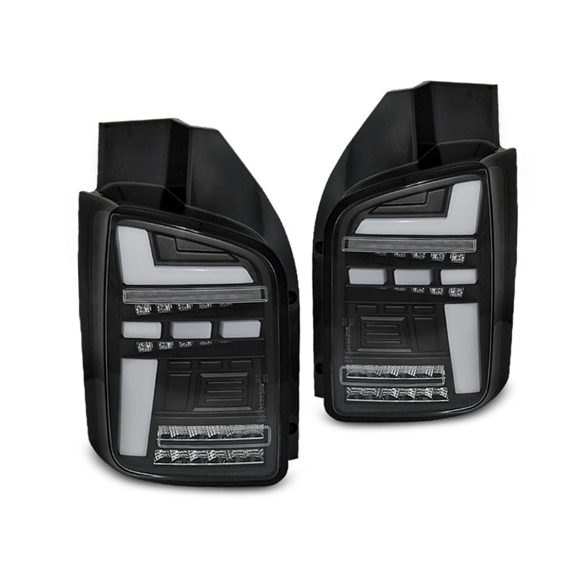 Rücklichter VW T5 04.03-09 Schwarz Voll-LED SEQ Blinker
