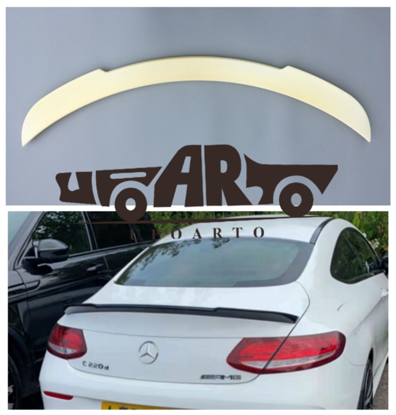 Hochglanz Schwarzer Kofferraumspoiler passend für Mercedes C-Klasse C205 Coupé 2015-2023