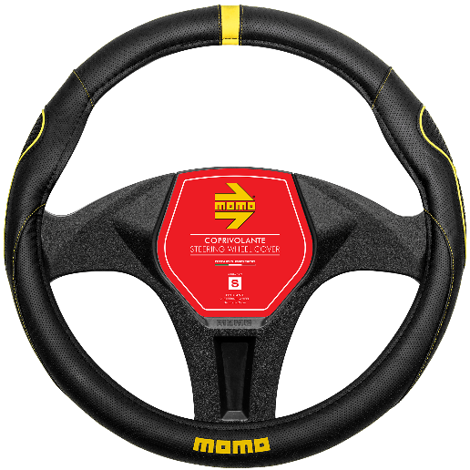 MOMO Lenkradhülle SWC 014 Super Grip schwarz / gelb Gr. S
