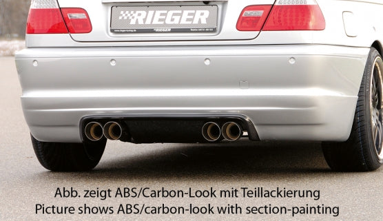 Rieger Heckansatz für Coupe und Cabrio für Doppelendrohr li. u. re., mittig, (4x90mm ø), ABS, für Fzg. mit M-Technik,inkl....