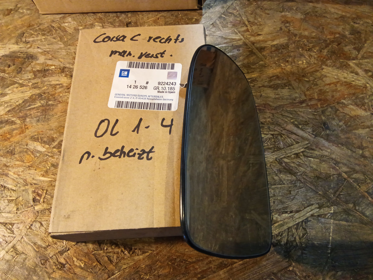 Corsa C rechts Spiegelglas original GM NEU