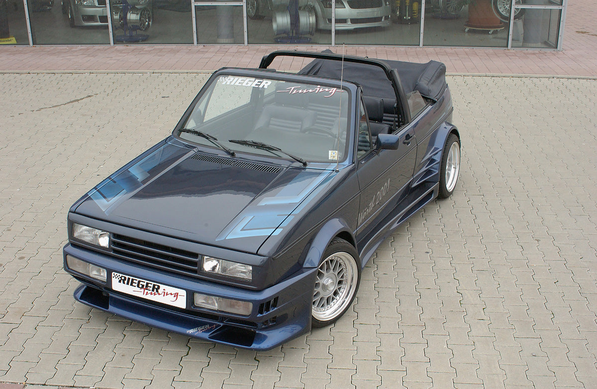 VW Golf 1 Rieger Spoilerstoßstange Breitbau I mit Aussparung für NSW, GFK inkl. Gutachten, Montagezubehör