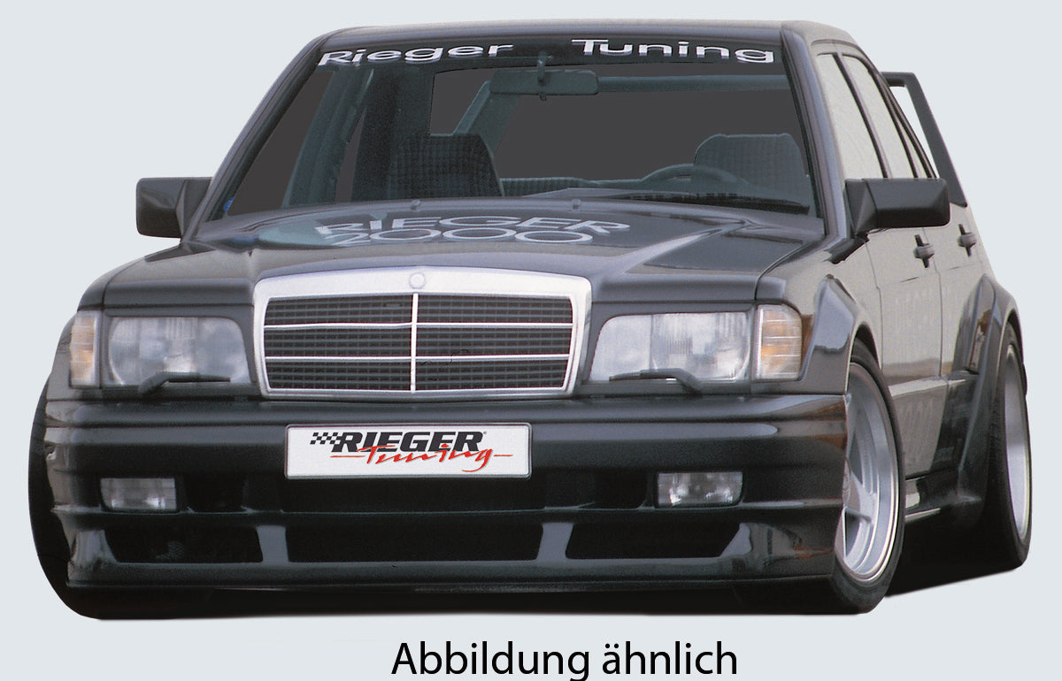 Mercedes 190 (W201) Rieger Spoilerstoßstange für Fzg. mit SEC-Grill mit Aussparung für NSW, GFK,
inkl. Gutachten, Montagezubehör