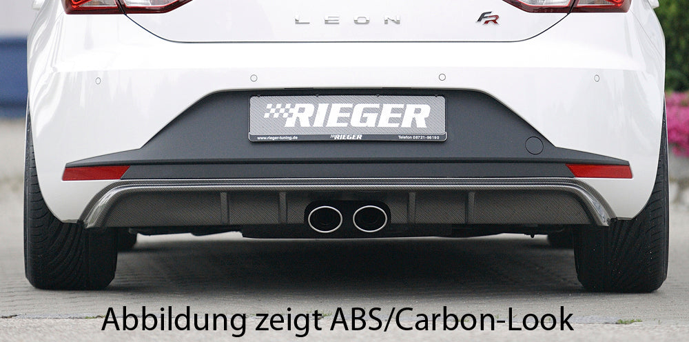 Seat Leon FR (5F) Rieger Heckeinsatz für Doppelendrohr mittig, ABS,
inkl. Montagezubehör, Gutachten