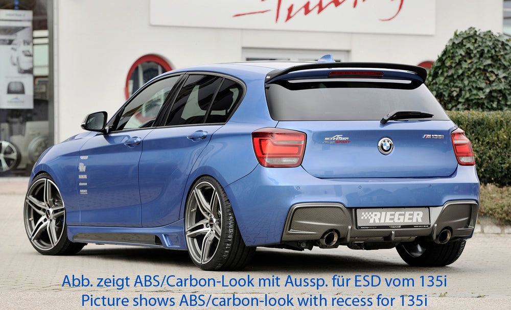 BMW 1er F20 (1K4) Rieger Heckeinsatz nur für M-Paket-Heckschürze für orig. Doppelendrohr li, ABS, für Fzg. mit M-Technik,
inkl. Montagezubehör, Gutachten