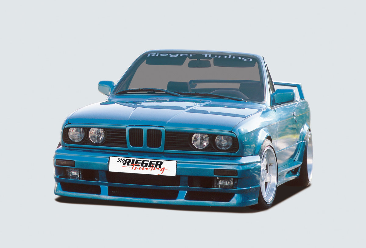 BMW 3er E30 Rieger Spoilerstoßstange mit Aussparung für Blinkleuchten, GFK inkl. Gutachten, Montagezubehör