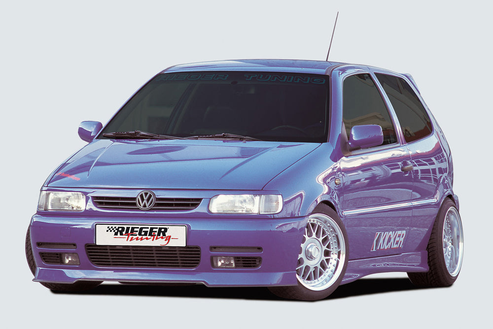 VW Polo 4 (6N) Rieger Spoilerlippe RT 01 mit integr. Spoilerschwert, mit Stylingpaket, ABS,
inkl. Gutachten, Montagezubehör